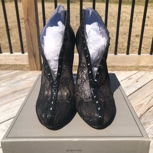 BCBGMAXARIA black mesh heels